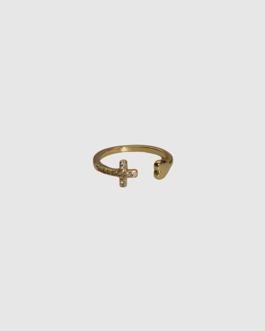 Heart & Cross Ring