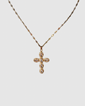 Rounded Crystal Cross necklace
