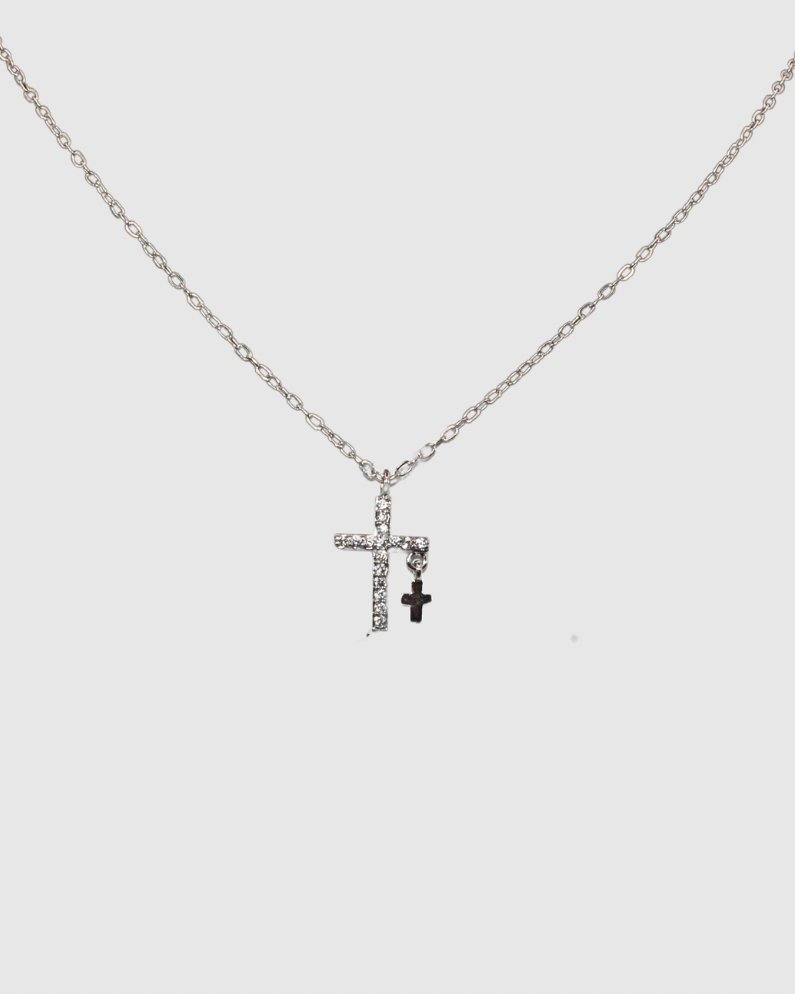 Double Mini Cross Necklace