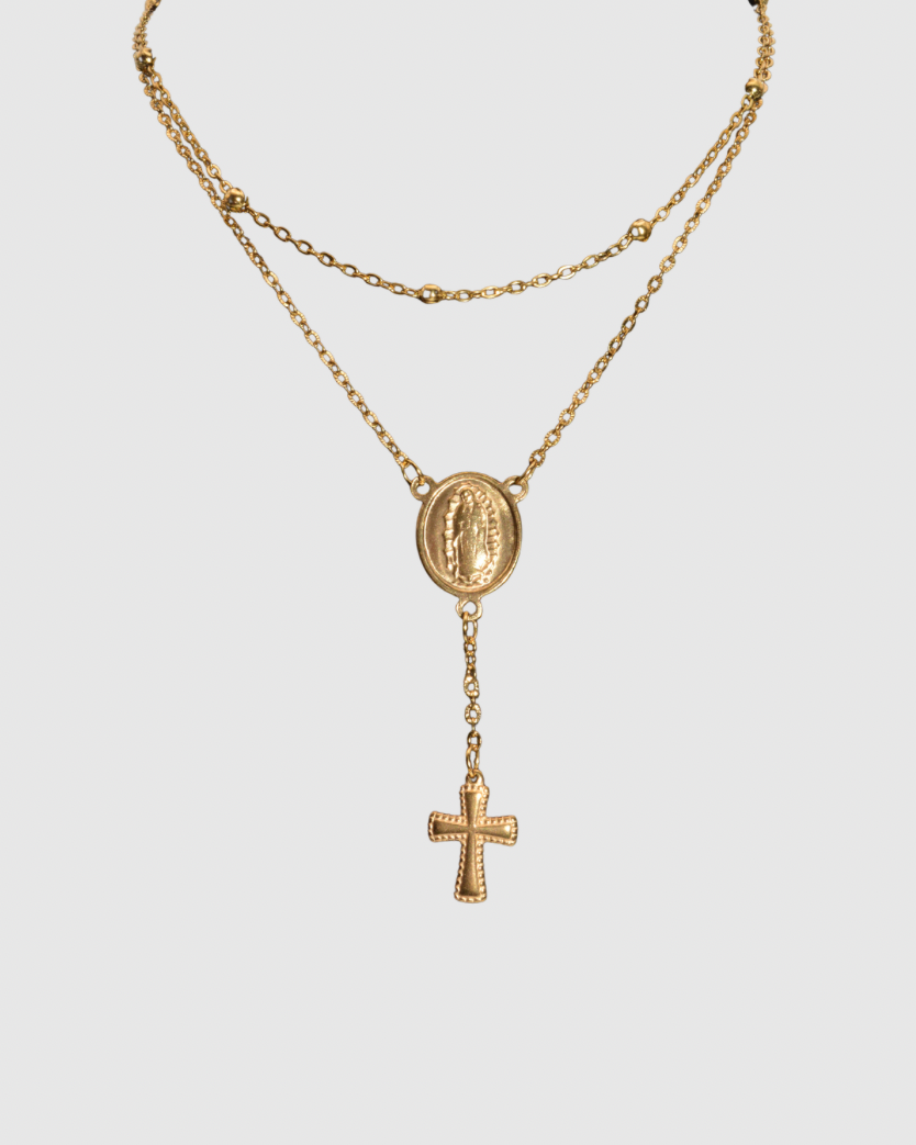 Layered Rosary Necklace