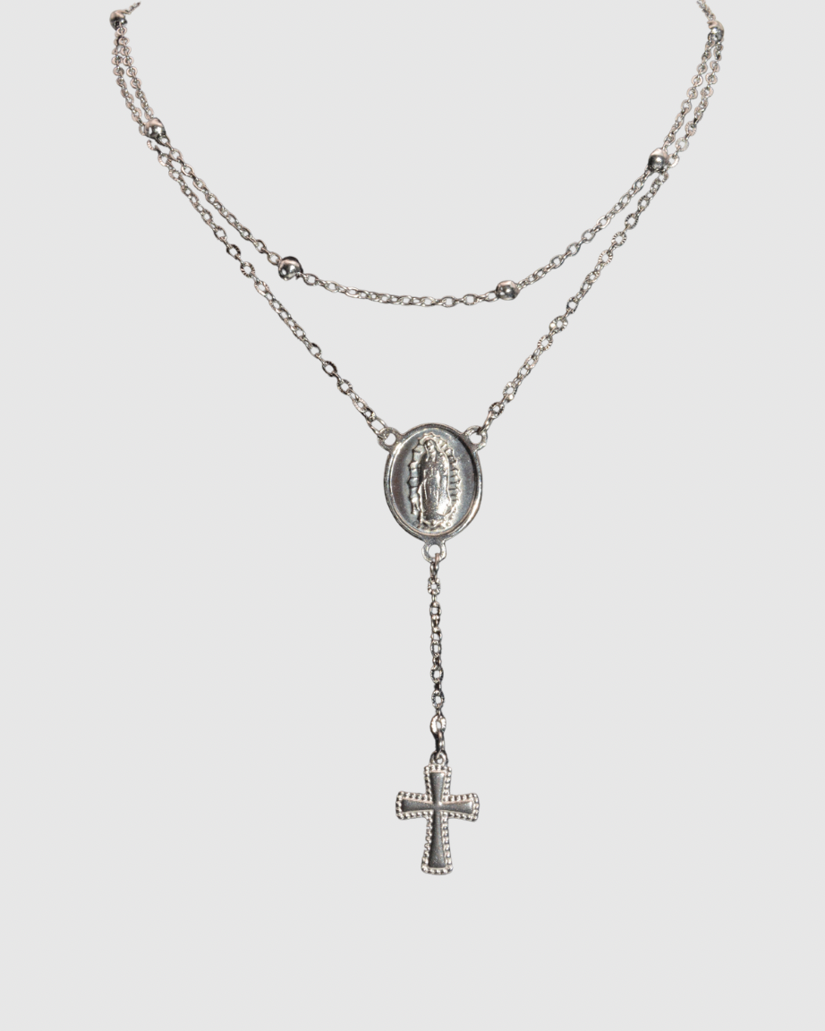 Layered Rosary Necklace